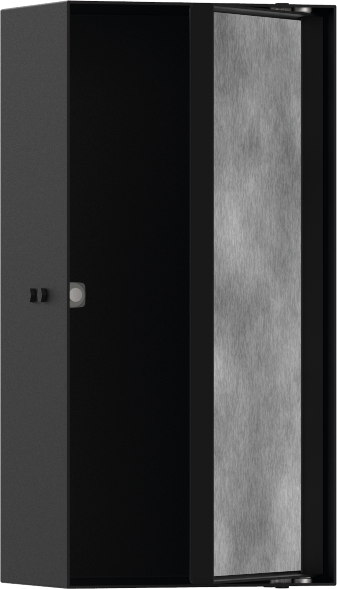 Настенный короб HANSGROHE XtraStoris Rock 56082670 с открытой рамой 300 мм х 150 мм х 100 мм, с дверью для облицовки плиткой, матовый чёрный
