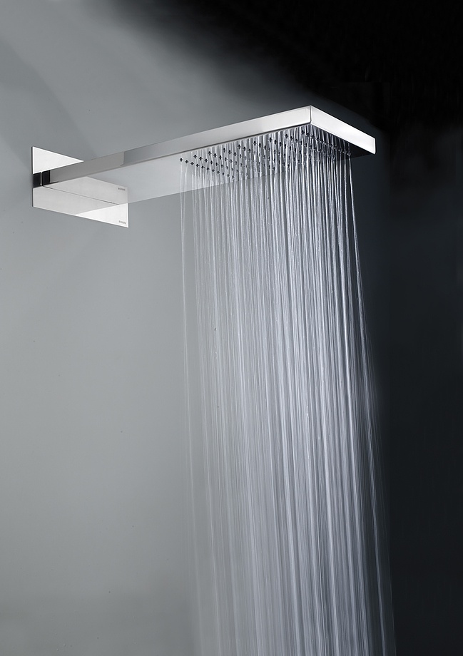 Верхний душ BOSSINI MANHATTAN-2 I00570.073 500 мм х 200 мм х 24 мм с 2 режимами струи, Чёрный матовый