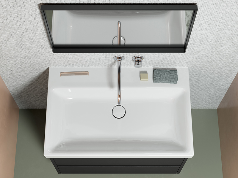 Раковина накладная/подвесная GSI NUBES 9631111 600 мм х 500 мм, с отверстием под смеситель, с переливом, белая глянцевая