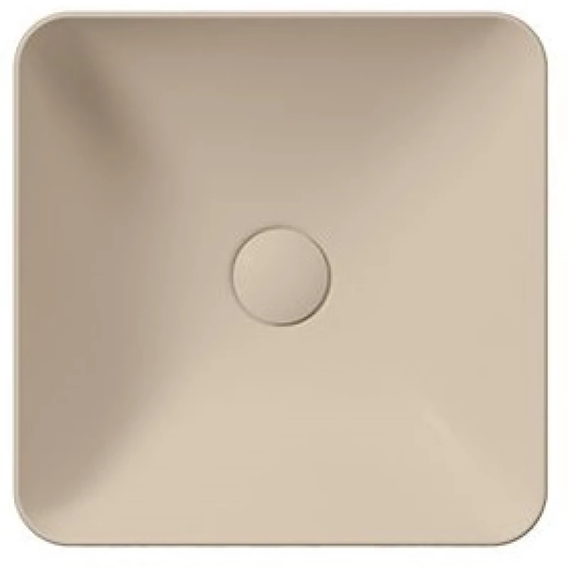 Раковина накладная квадратная GSI NUBES 903808 380 мм х 380 мм, без отверстия под смеситель, цвет Creta Matte