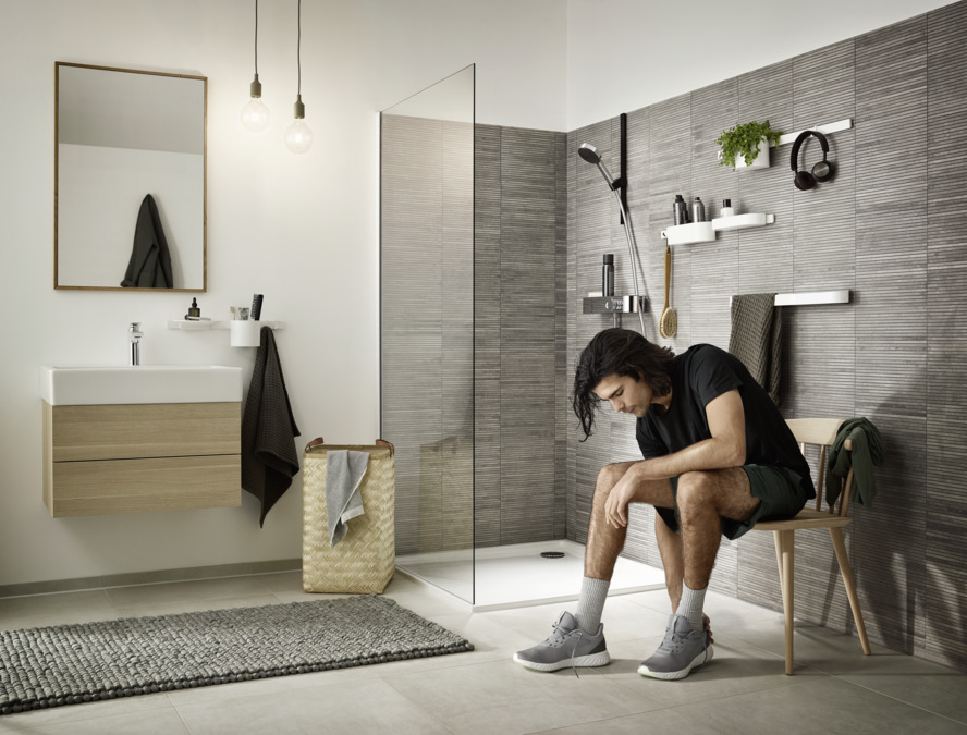 Слайдер с кнопкой для ручного душа HANSGROHE WallStoris 27917670 Матовый чёрный