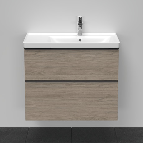 Тумба подвесная под раковину DURAVIT D-Neo DE435803535 784 мм х 452 мм, с выдвижным ящиком и выдвижным отделением, дуб терра