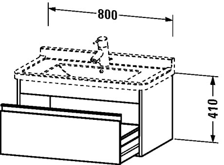 Тумба подвесная под раковину Duravit Ketho KT666402222 с одним выдвижным ящиком, белый глянцевый