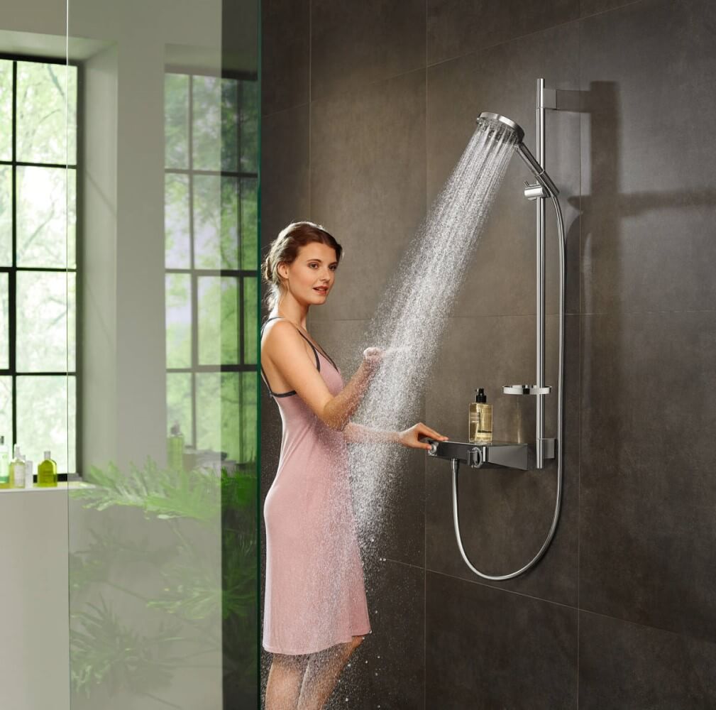 Душевой набор Hansgrohe Raindance Select S 120 3jet 27667000 со штангой 90 см, хром