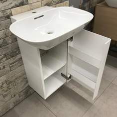Тумба подвесная   Laufen  INO  4.2535.1.030.171.1    31,8 см под раковину   8.1030.2, 1 дверца петли слева, алюминий, шпон темный орех
