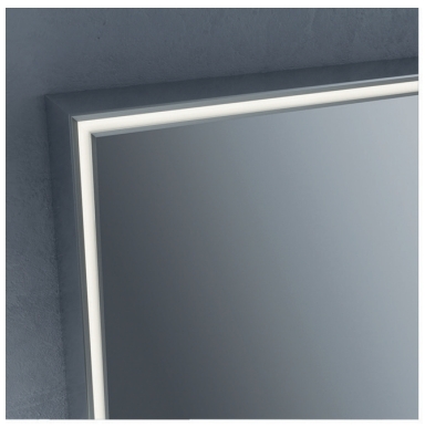 Зеркало квадратное с подсветкой для ванной комнаты BMT IKON 970 425 090 02   900х900х35 мм, серый