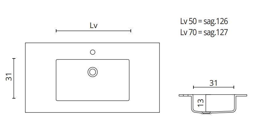 Раковина со столешницей BMT IKON TONDO 870 811 109 01.4 T   1090х22х502 мм, с отверстием под смеситель, белый матовый