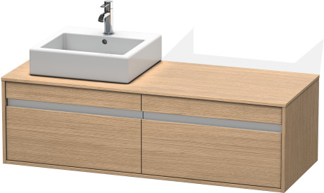 Тумба подвесная под раковину Duravit Ketho KT6697L5252 с двумя выдвижными ящиками, европейский дуб (изделие снято с производства)