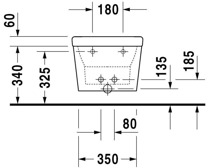 Биде подвесное DURAVIT Esplanade 2265100000 450 мм х 560 мм, белое