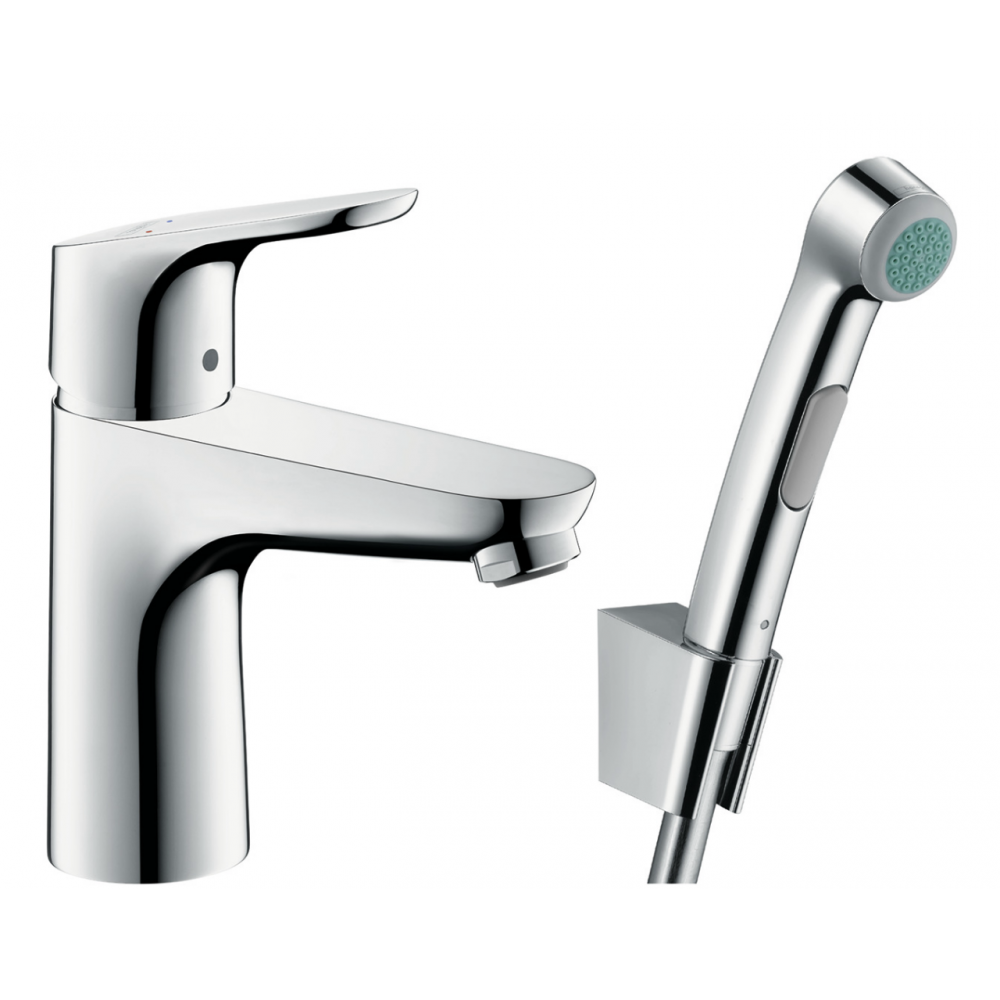 Смеситель для раковины с гигиеническим душем и донным клапаном Hansgrohe Focus 31927000 Хром