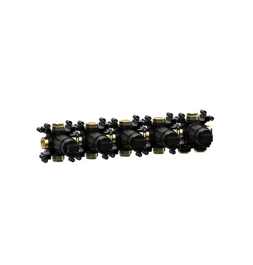 Встраиваемая внутренняя часть термостата ALMAR MODULAR PUSH E176914 на 4 потребителя, цвет Чёрный