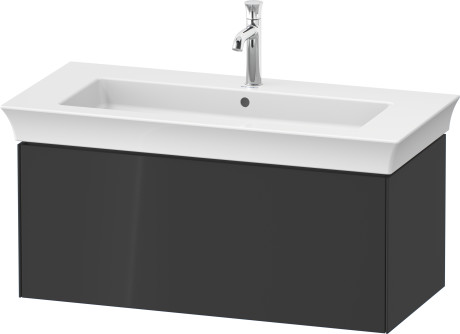 Тумба подвесная DURAVIT White Tulip WT42420H1H1 458 мм х 984 мм, с одним выдвижным ящиком, графит глянцевый