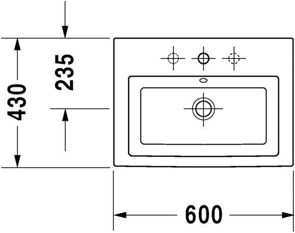 Раковина встраиваемая сверху  Duravit 2nd floor 0347600000 60х43 см