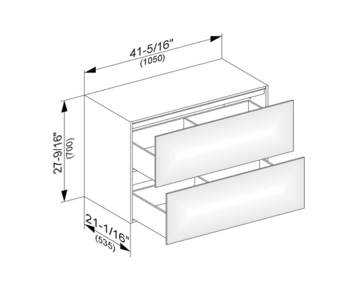 Тумба боковая подвесная KEUCO EDITION 11 31325 570000 с двумя выдвижными фронтами, корпус матовый лак/фасад глянцевое стекло, чёрный