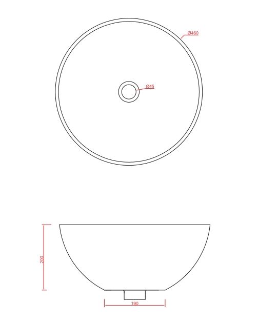 Раковина круглая накладная ARTCERAM LA CIOTOLA LCL001 01 00 460 мм х 460 мм, без отверстия под смеситель, без перелива, белый глянцевый