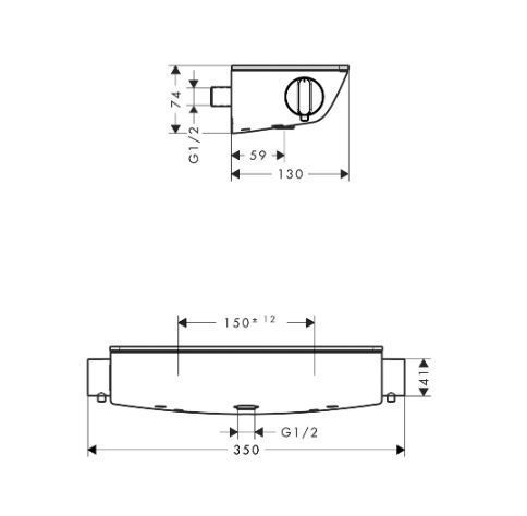 Термостат для душа Hansgrohe Ecostat Select ВМ-Renovation 13111400 цвет хром/белый