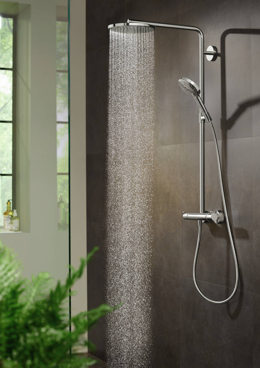 Душевая стойка HANSGROHE Raindance Select S Showerpipe 240 1jet 27633700 с термостатом, белый матовый