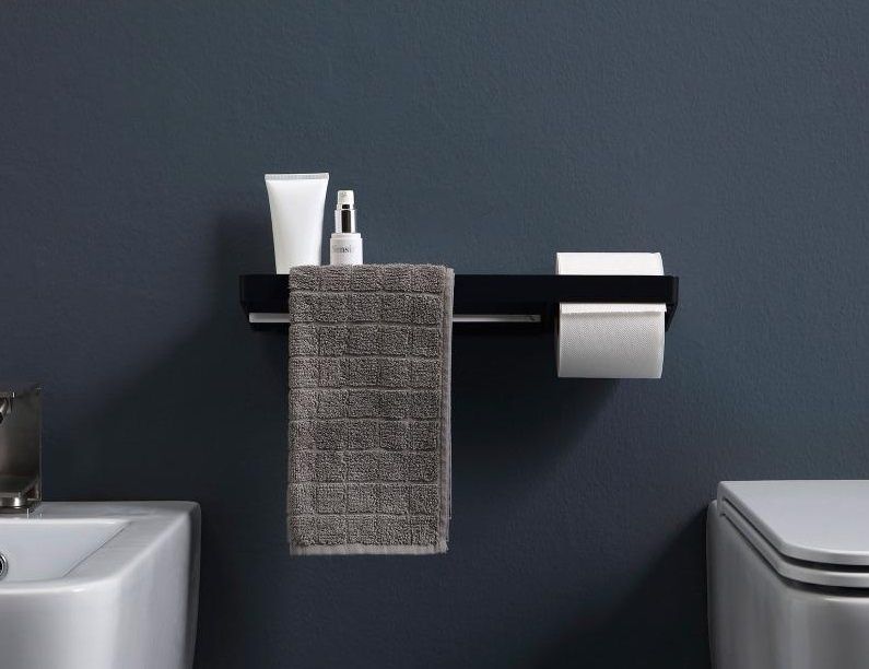 Релинг для аксессуаров правая BERTOCCI FLY 149 1508 0200 410 мм, с полотенцедержателем и держателем для туалетной бумаги, белый матовый