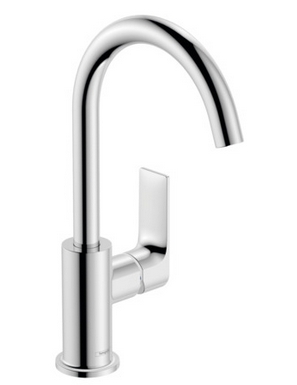 Однорычажный смеситель для раковины HANSGROHE REBRIS E 72576000 210 мм, с повортным изливом, с донным клапаном, хром