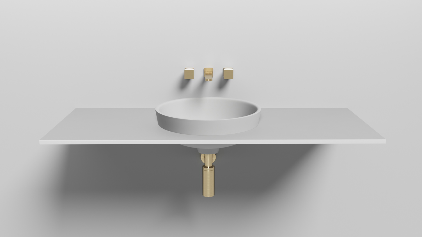 Раковина полувстраиваемая круглая SALINI MAREA 03 1802203M 415х415х165мм, S-Stone, без донного клапана, цвет Белый матовый