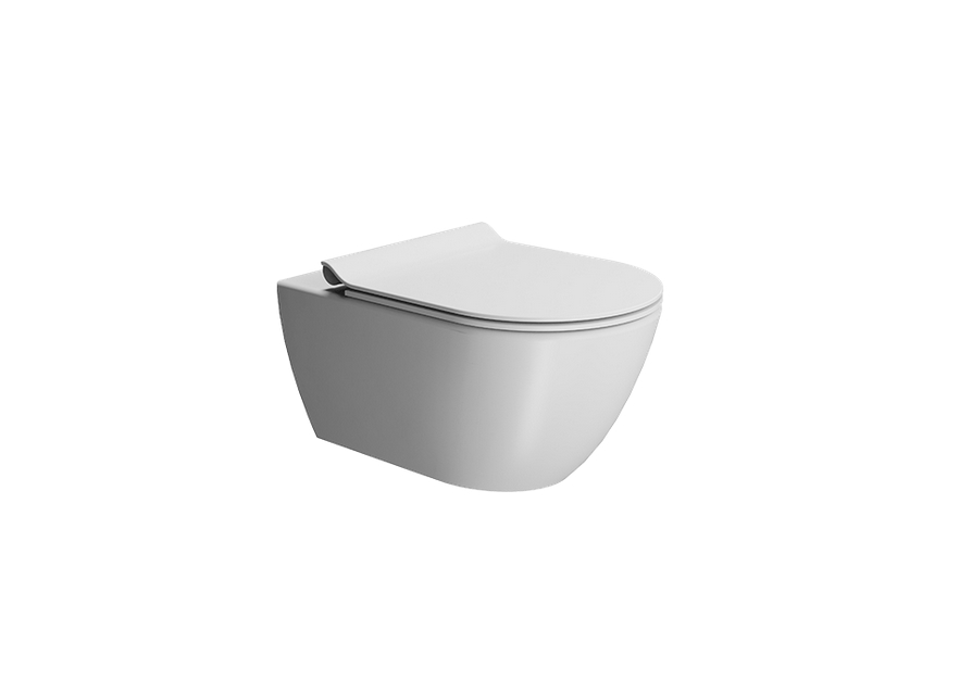 Унитаз подвесной безободковый GSI PURA 8815FR209 550 мм х 360 мм, с Swirlflush, с крепежом, белый матовый