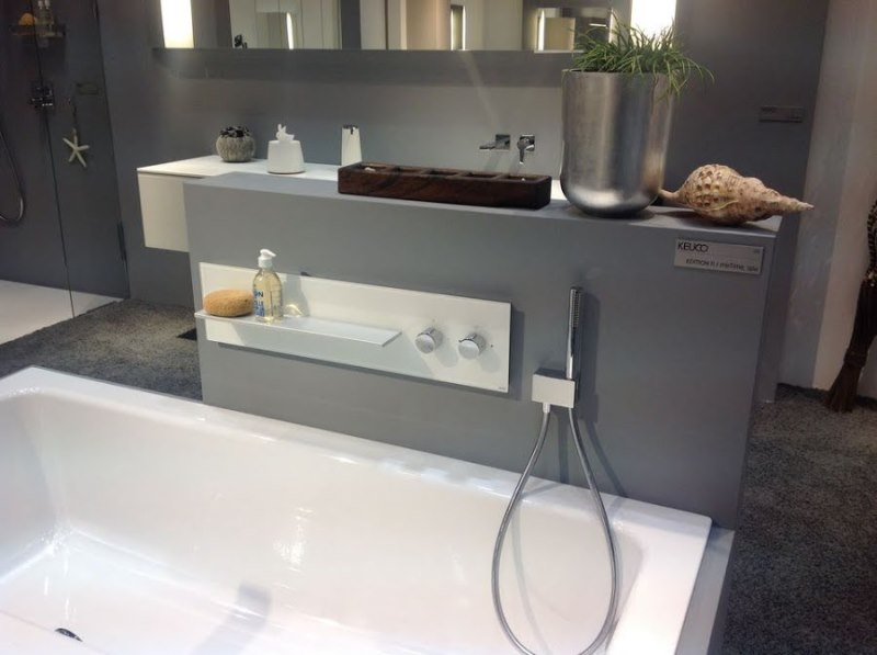 Панель для ванны и душа с термостатом на 2 потребителя KEUCO meTime_spa 56162 013002 рукоятки справа белый глянцевый
