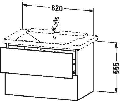 Тумба подвесная под раковину Duravit L-Cube LC624707272 дуб темный брашированный
