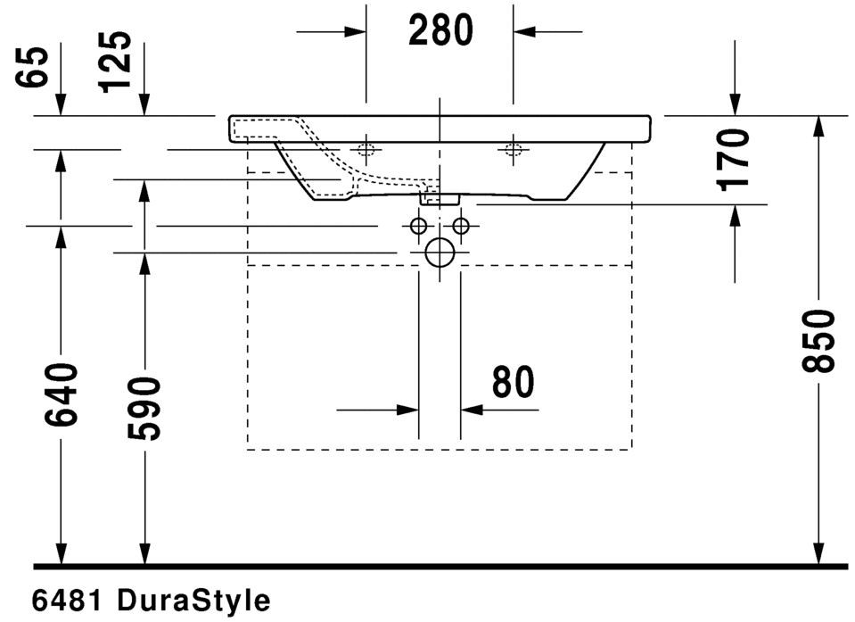 Раковина встраиваемая сверху Duravit Durastyle 2320800000 80х48см