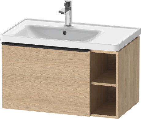 Тумба подвесная под раковину DURAVIT D-Neo DE425803030 784 мм х 452 мм, с выдвижным ящиком и открытой боковой полкой, натуральный дуб