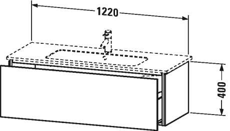Тумба подвесная под раковину Duravit L-Cube LC 6143 2222 белый глянцевый