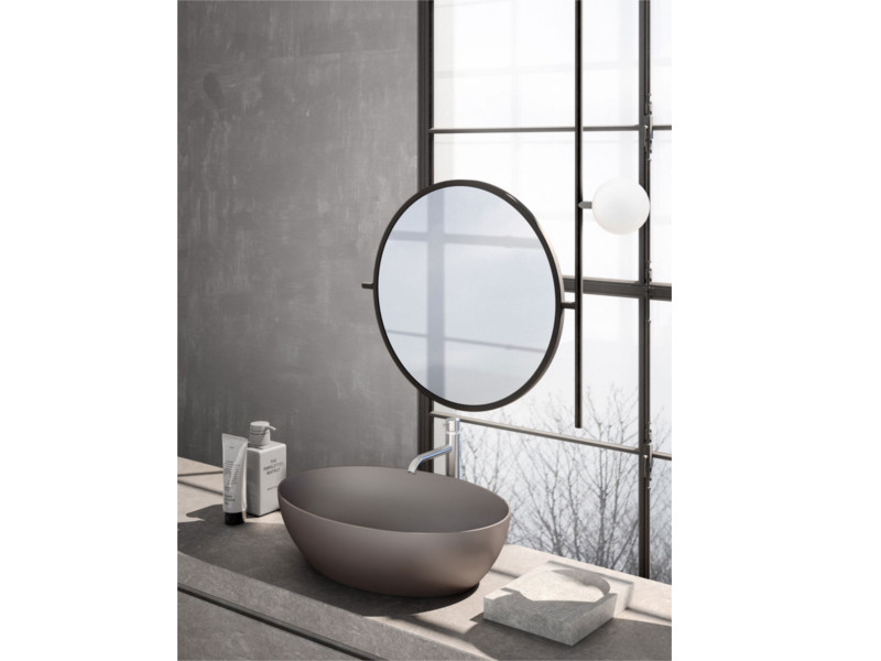 Раковина-чаша накладная овальная GSI PURA 884208 600 мм х 420 мм, без отверстия под смеситель, Cretta Matte