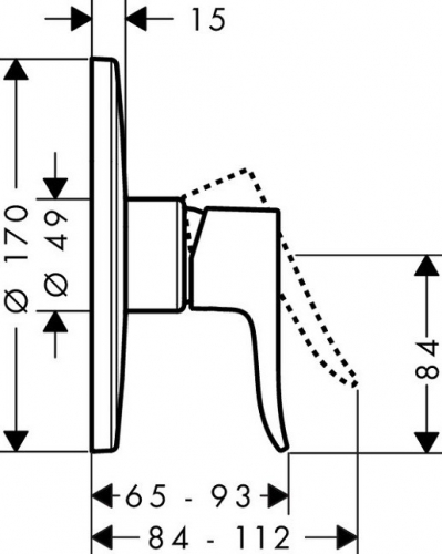 Смеситель для душа встраиваемый Hansgrohe Metris New 31652000 Хром