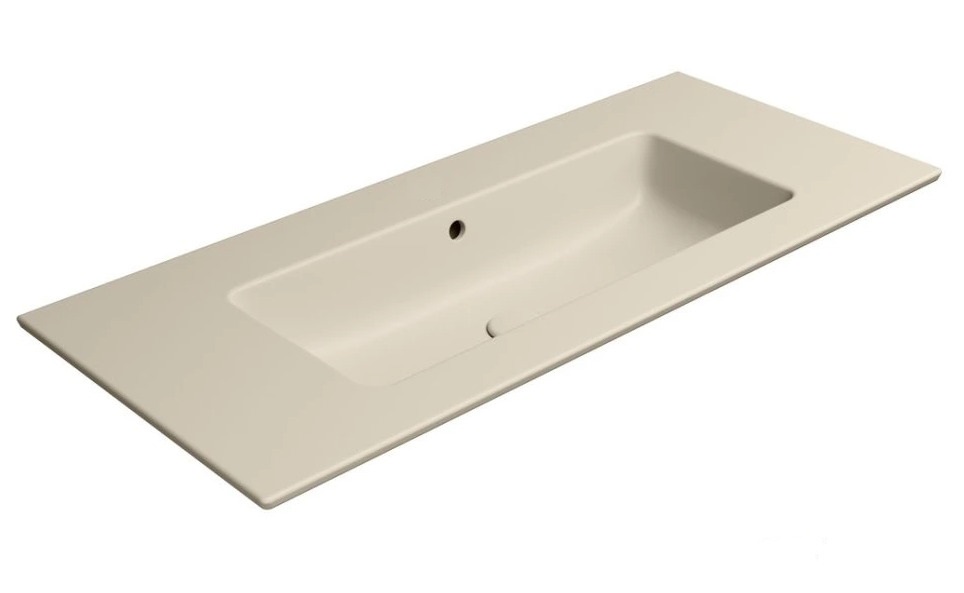 Раковина накладная/подвесная GSI PURA 8886008 1020 мм х 460 мм, без отверстия под смеситель, с переливом, без крепежа, цвет Creta Matte