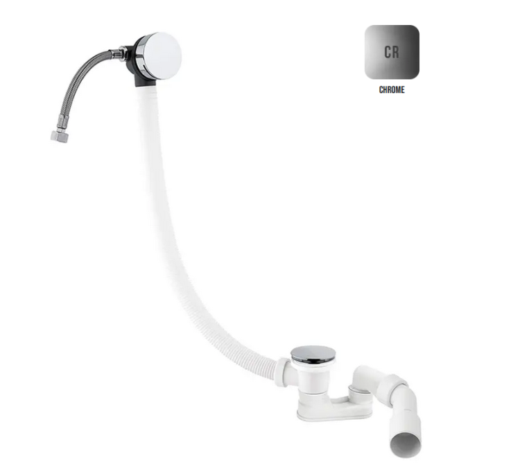 Слив-перелив для ванны ALMAR WASH BASIN E096003.CR с клапаном Pop-up, цвет Хром