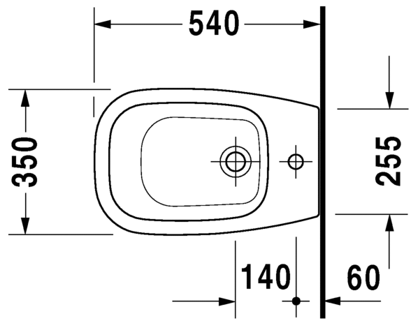 Напольное биде Duravit D-Code 22381000002 с переливом, с креплением, белое