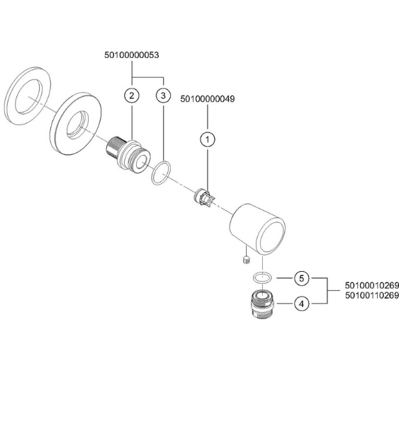 РАСПРОДАЖА Шланговое подсоединение KEUCO Edition Palais 54047 010000 Хром