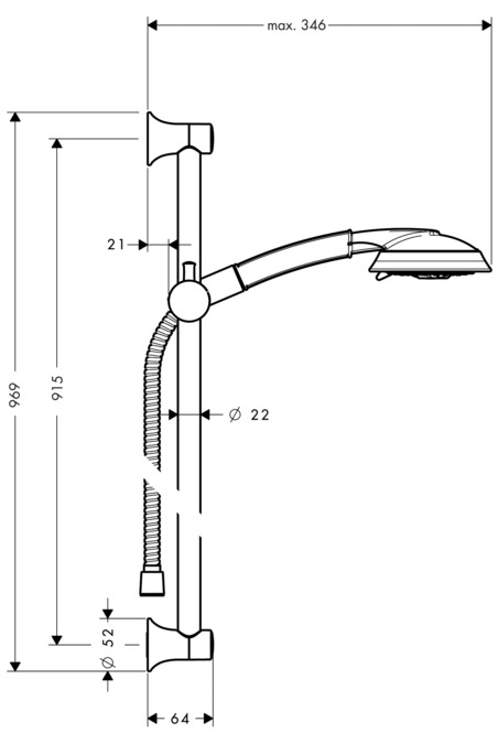 Душевой гарнитур Hansgrohe Raindance Classic 100 AIR 3 jet Unica 27841090 золото/хром