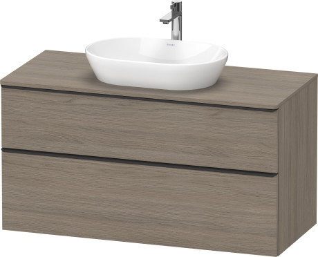 Тумба подвесная под раковину DURAVIT D-Neo DE496903535 1200 мм х 550 мм, с 2 выдвижными ящиками и консолью, дуб терра