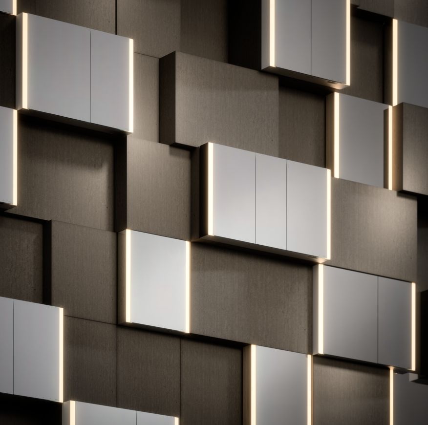 Зеркальный шкаф с подсветкой для встраиваемого монтажа KEUCO Somaris 14514 003100 115 мм х 1200 мм х 710 мм, с 3 поворотными дверцами, цвет корпуса Зеркальный