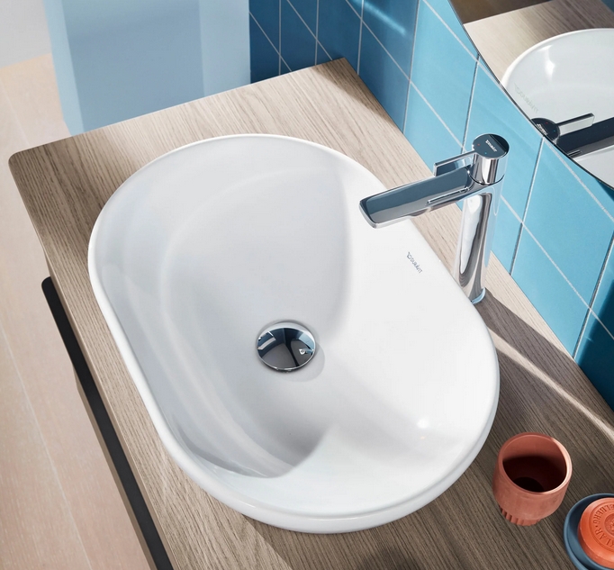 Раковина накладная Duravit D-Neo 2372600070 600 мм х 440 мм, без перелива, без отверстия под смеситель, белая