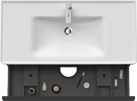 Тумба подвесная под раковину DURAVIT D-Neo DE435607979 984 мм х 452 мм, с выдвижным ящиком и выдвижным отделением, орех натуральный