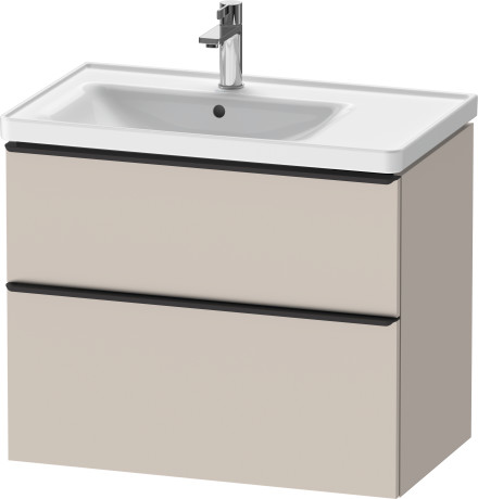 Тумба подвесная под раковину DURAVIT D-Neo DE435709191 784 мм х 452 мм, с выдвижным ящиком и выдвижным отделением, бетонно-серый матовый