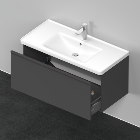 Тумба подвесная под раковину DURAVIT D-Neo DE425604949 984 мм х 452 мм, с одним выдвижным ящиком, графит матовый