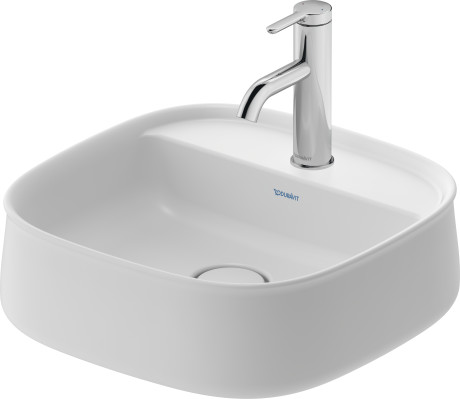 Раковина накладная DURAVIT ZENCHA 2374420071 420 мм х 420 мм, без перелива, с площадкой и отверстием под смеситель, белый