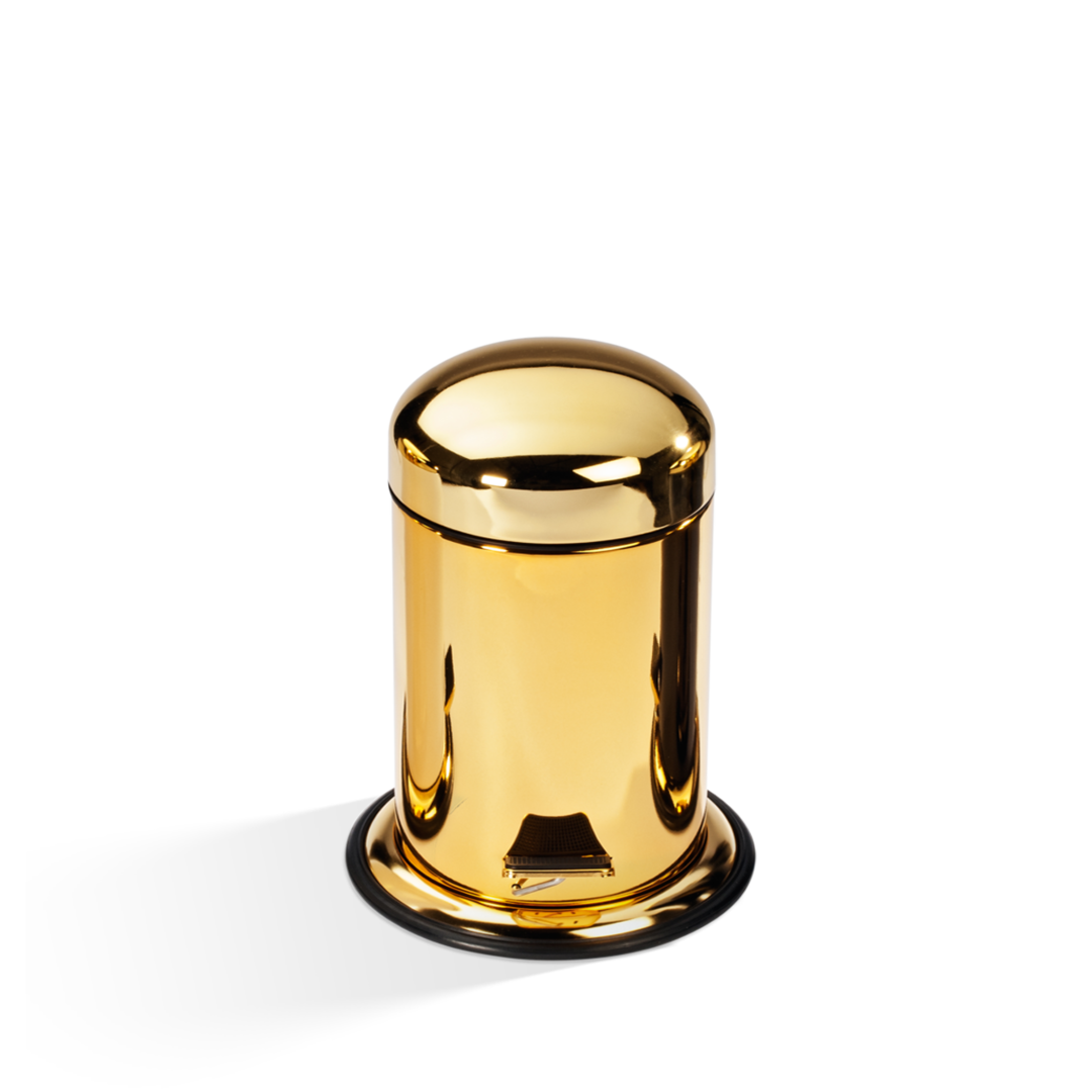 Ведро для мусора, с крышкой и педалью DECOR WALTHER TE 30   0608120   31 X 22 X 24 см,  3 л, цвет Золотой лак