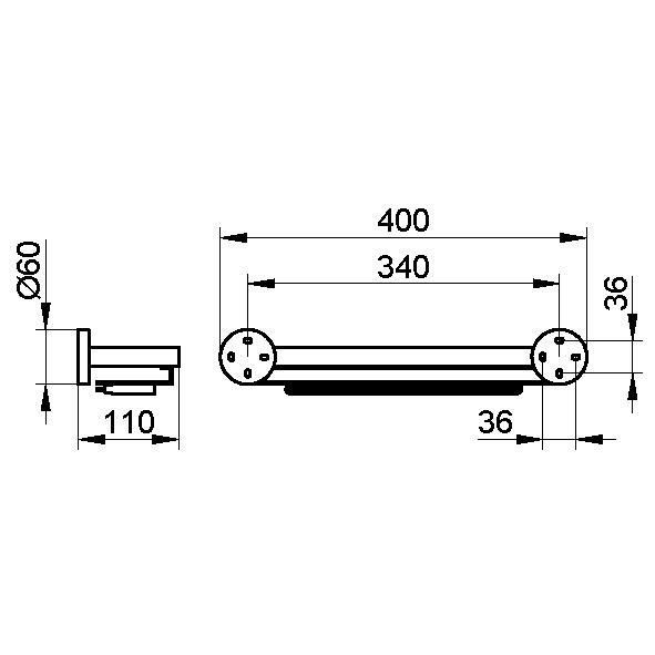 Полочка для душа со встроенным стеклоочистителем KEUCO EDITION 90 19059 010000 цвет хром