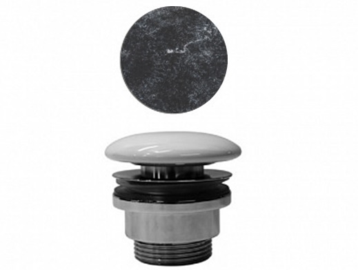 Донный клапан клик-клак для раковин/биде с переливом GSI AltaCeramica AC90536, цвет под черный мрамор Marbled black