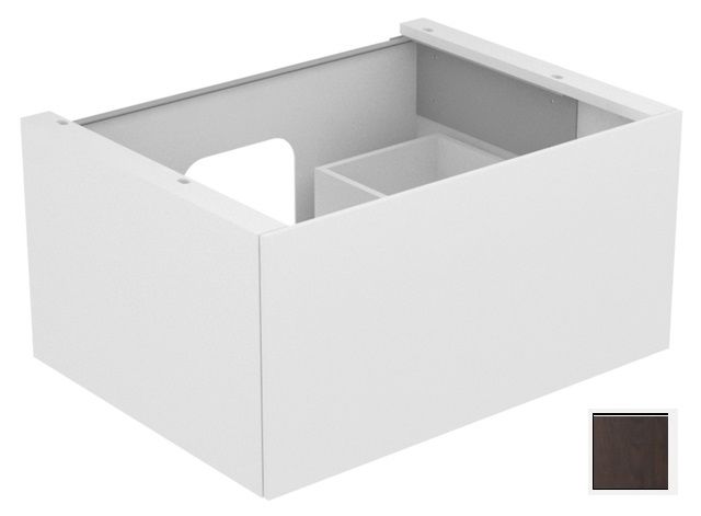 Тумба подвесная под раковину KEUCO EDITION 11 31341 850100 с одним выдвижным фронтом, с внутренней светодиодной подсветкой, корпус/фасад шпон, табачный дуб