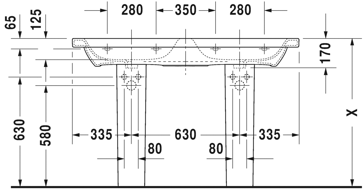 Раковина подвесная Duravit Durastyle 2338130000 130х48см