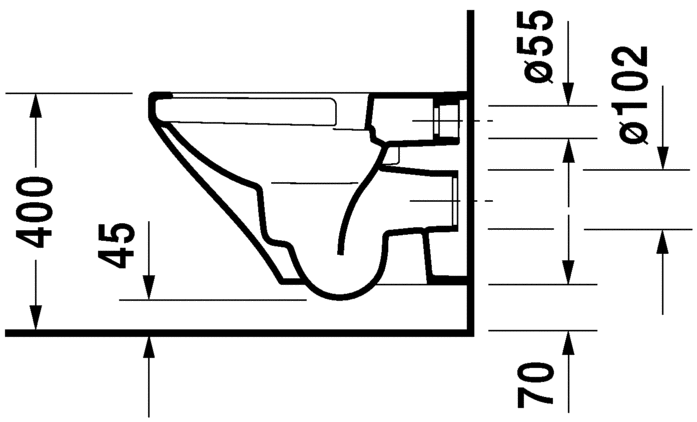 Унитаз подвесной с сиденьем Duravit DuraStyle Rimless 45710900A1 с вертикальным смывом, без смывного края, белый 